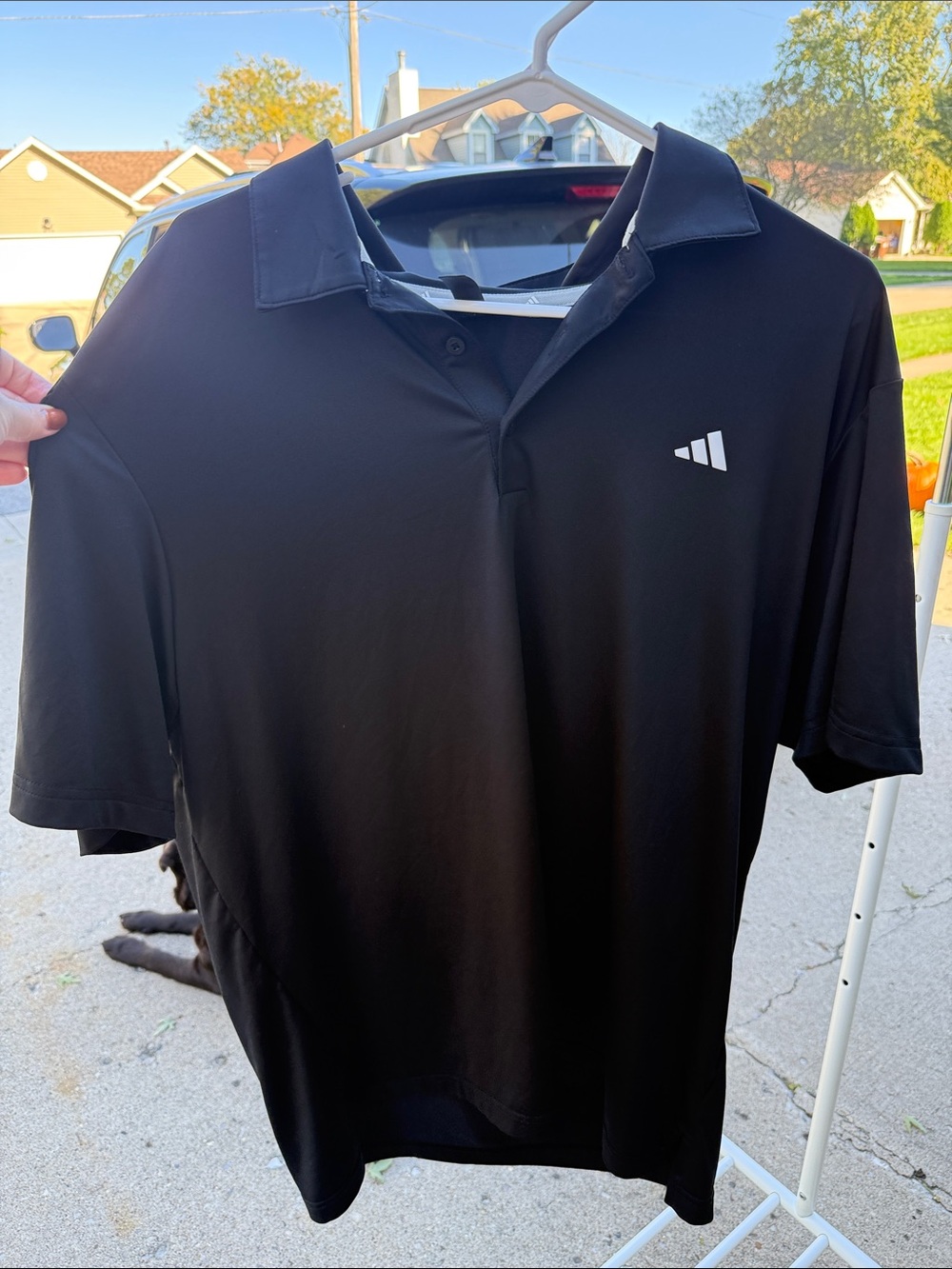 adidas Black Short-Sleeve Performance Polo